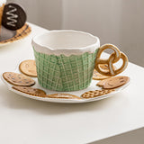 Maxbell Pottery Tableware Art Supplies Fashion Decor for Housewarming Camping Travel Brown Cookie Plate