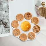 Maxbell Pottery Tableware Art Supplies Fashion Decor for Housewarming Camping Travel Brown Cookie Plate