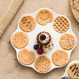 Maxbell Pottery Tableware Art Supplies Fashion Decor for Housewarming Camping Travel Brown Cookie Plate