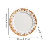 Maxbell Pottery Tableware Art Supplies Fashion Decor for Housewarming Camping Travel White Plate