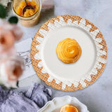 Maxbell Pottery Tableware Art Supplies Fashion Decor for Housewarming Camping Travel White Plate