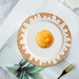 Maxbell Pottery Tableware Art Supplies Fashion Decor for Housewarming Camping Travel White Plate