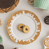 Maxbell Pottery Tableware Art Supplies Fashion Decor for Housewarming Camping Travel White Plate