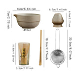 Maxbell Matcha Set Sturdy Japanese Tea Making Tools Sifter Bamboo Spoon Complete Kit Imitation Stone