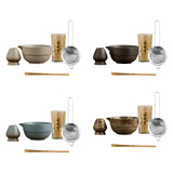 Maxbell Matcha Set Sturdy Japanese Tea Making Tools Sifter Bamboo Spoon Complete Kit Imitation Stone