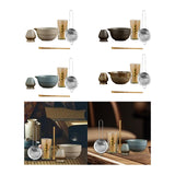 Maxbell Matcha Set Sturdy Japanese Tea Making Tools Sifter Bamboo Spoon Complete Kit Imitation Stone