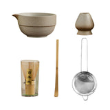 Maxbell Matcha Set Sturdy Japanese Tea Making Tools Sifter Bamboo Spoon Complete Kit Imitation Stone