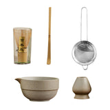 Maxbell Matcha Set Sturdy Japanese Tea Making Tools Sifter Bamboo Spoon Complete Kit Imitation Stone