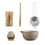 Maxbell Matcha Set Sturdy Japanese Tea Making Tools Sifter Bamboo Spoon Complete Kit Imitation Stone