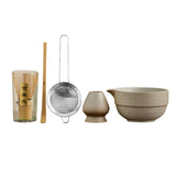 Maxbell Matcha Set Sturdy Japanese Tea Making Tools Sifter Bamboo Spoon Complete Kit Imitation Stone