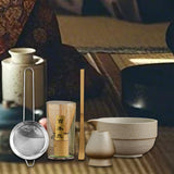 Maxbell Matcha Set Sturdy Japanese Tea Making Tools Sifter Bamboo Spoon Complete Kit Imitation Stone