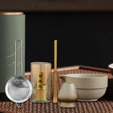 Maxbell Matcha Set Sturdy Japanese Tea Making Tools Sifter Bamboo Spoon Complete Kit Imitation Stone