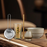 Maxbell Matcha Set Sturdy Japanese Tea Making Tools Sifter Bamboo Spoon Complete Kit Imitation Stone