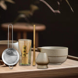 Maxbell Matcha Set Sturdy Japanese Tea Making Tools Sifter Bamboo Spoon Complete Kit Imitation Stone