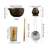 Maxbell Matcha Set Sturdy Japanese Tea Making Tools Sifter Bamboo Spoon Complete Kit Black