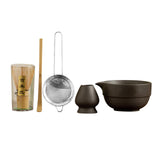 Maxbell Matcha Set Sturdy Japanese Tea Making Tools Sifter Bamboo Spoon Complete Kit Black