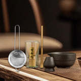 Maxbell Matcha Set Sturdy Japanese Tea Making Tools Sifter Bamboo Spoon Complete Kit Black