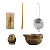 Maxbell Matcha Set Sturdy Japanese Tea Making Tools Sifter Bamboo Spoon Complete Kit Green
