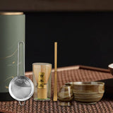 Maxbell Matcha Set Sturdy Japanese Tea Making Tools Sifter Bamboo Spoon Complete Kit Green