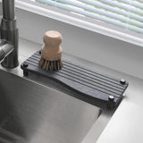 Maxbell Water Absorbent Pad Sponge Holder Rack Mat Nonslip Organizer Sink Drying Mat Deep Gray
