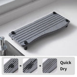 Maxbell Water Absorbent Pad Sponge Holder Rack Mat Nonslip Organizer Sink Drying Mat Deep Gray