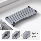 Maxbell Water Absorbent Pad Sponge Holder Rack Mat Nonslip Organizer Sink Drying Mat Gray