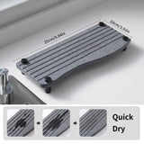 Maxbell Water Absorbent Pad Sponge Holder Rack Mat Nonslip Organizer Sink Drying Mat White