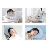 Maxbell Back Lumbar Support Cushion Trendy for Working Chin and Neck Support Driving Blue