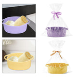 Maxbell Small Woven Basket Pet Toy Basket Home Decor Gift Basket for Storage Wedding Purple