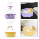 Maxbell Small Woven Basket Pet Toy Basket Home Decor Gift Basket for Storage Wedding Purple