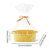 Maxbell Small Woven Basket Pet Toy Basket Home Decor Gift Basket for Storage Wedding Yellow