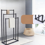 Maxbell Standing Towel Rack 3 Tier Home Towel Shelf for Household Hotel Laundry Room black