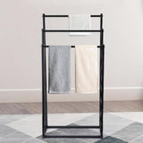 Maxbell Standing Towel Rack 3 Tier Home Towel Shelf for Household Hotel Laundry Room black