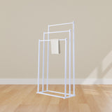 Maxbell Standing Towel Rack 3 Tier Home Towel Shelf for Household Hotel Laundry Room white
