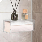 Maxbell Toilet Paper Holder Wall Mounted Stable Organizer for Bathroom Kitchen Hotel White S