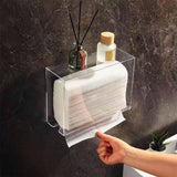 Maxbell Toilet Paper Holder Wall Mounted Stable Organizer for Bathroom Kitchen Hotel White L