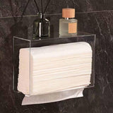 Maxbell Toilet Paper Holder Wall Mounted Stable Organizer for Bathroom Kitchen Hotel White L