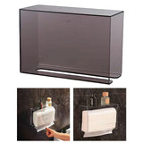 Maxbell Toilet Paper Holder Wall Mounted Stable Organizer for Bathroom Kitchen Hotel Black L
