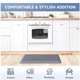 Maxbell Kitchen Mat Non Slip Comfort Decorative Kitchen Rug for Workshop Sink Office Gray M