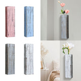 Maxbell Wood Wall Planter for Indoor Plants Artificial Flower Plants Wooden Vase Pink