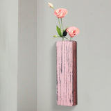 Maxbell Wood Wall Planter for Indoor Plants Artificial Flower Plants Wooden Vase Pink