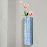Maxbell Wood Wall Planter for Indoor Plants Artificial Flower Plants Wooden Vase Blue
