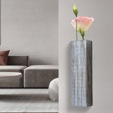 Maxbell Wood Wall Planter for Indoor Plants Artificial Flower Plants Wooden Vase Grey