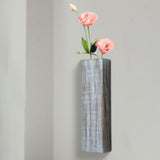 Maxbell Wood Wall Planter for Indoor Plants Artificial Flower Plants Wooden Vase Grey
