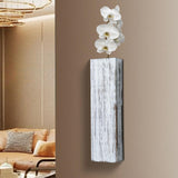 Maxbell Wood Wall Planter for Indoor Plants Artificial Flower Plants Wooden Vase White