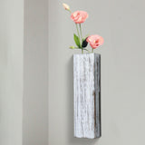 Maxbell Wood Wall Planter for Indoor Plants Artificial Flower Plants Wooden Vase White