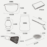 Maxbell 7Pcs Matcha Whisk Set Handmade Accessories for Home Friends Housewarming Gift