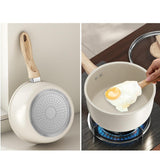 Maxbell Milk Pan Anti Scale Handle Cookware Infant Breakfast Pot for Apartment Kitchen 16cm With Glass Lid