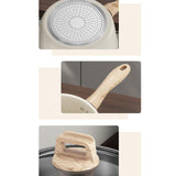 Maxbell Milk Pan Anti Scale Handle Cookware Infant Breakfast Pot for Apartment Kitchen 16cm With Glass Lid