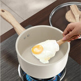 Maxbell Milk Pan Anti Scale Handle Cookware Infant Breakfast Pot for Apartment Kitchen 16cm With Glass Lid